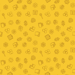 Wall Mural - Beekeeper yellow vector seamless pattern or background