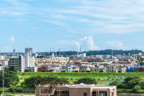 東京郊外の風景 青空と雲と住宅地２ Stock Photo Adobe Stock