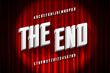 Retro style condensed font, The End title