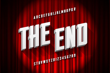 Fototapete - Retro style condensed font, The End title