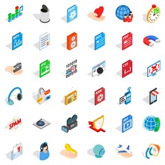 Poster - Web spam icons set. isometric style of 36 web spam vector icons for web isolated on white background