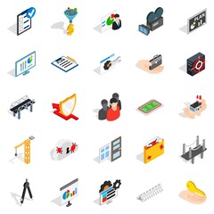 Poster - interface icons set. isometric set of 25 interface vector icons for web isolated on white background