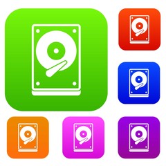 Poster - HDD set icon in different colors isolated vector illustration. Premium collection
