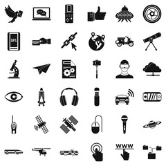 Poster - Internet technology icons set. Simple style of 36 internet technology vector icons for web isolated on white background