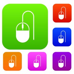 Poster - Computer mouse set icon in different colors isolated vector illustration. Premium collection
