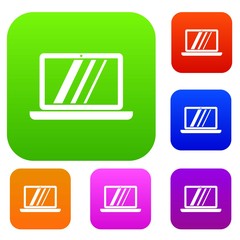 Poster - Laptop set icon in different colors isolated vector illustration. Premium collection