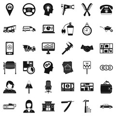 Poster - Office work icons set. Simple style of 36 office work vector icons for web isolated on white background