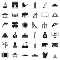 Poster - Around the world icons set. Simple style of 36 around the world vector icons for web isolated on white background