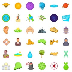 Aufkleber - Around the world icons set. Cartoon style of 36 around the world vector icons for web isolated on white background