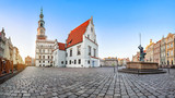 Panorama of Old Market square (Stary Rynek) in Poznan with historic building of weigh house (waga miejska)