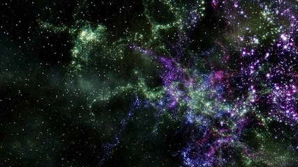 Wall Mural - Star Warp 047: Flying through star fields in space (Loop).
