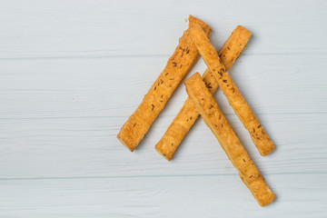 salted crispy cookies with sesame seeds on white background