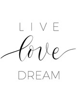 Live Love Dream  - Minimalistic Lettering Poster Vector.