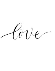 Wall Mural - love - minimalistic lettering poster vector.