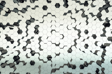 Poster - White honeycomb background