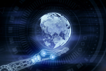 Poster - Robotics, cyberspace and future concept