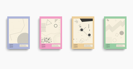 Poster - Paper art business template. Abstract vector layout background set. Sale banner template design.