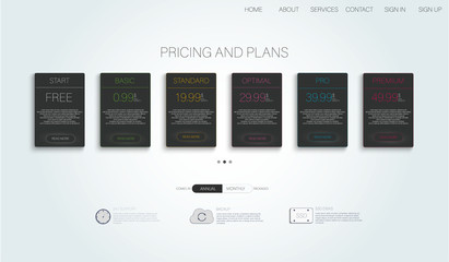 Poster - Tariffs page. Tariffs page, great design for any purposes.