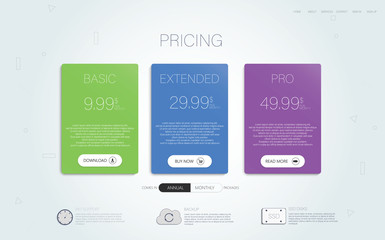 Poster - Abstract tariffs page or illustration. Vector abstract design banner web template.