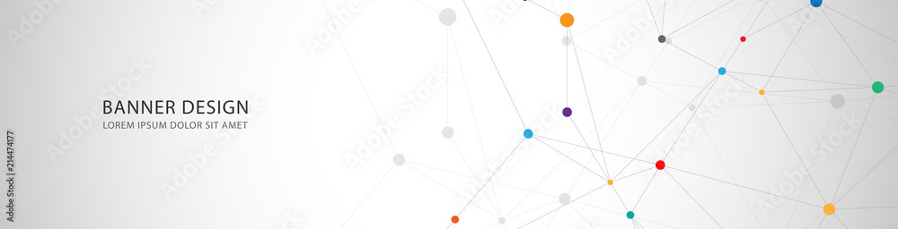 Vector banner design, network connection with lines and dots Stock ...