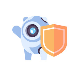 Poster - chat bot robot shield protection concept artificial intelligence privacy database chatbot technology