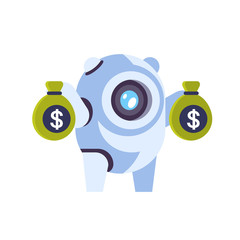 Poster - chat bot robot money growth wealth concept artificial intelligence dollar electronic payment chatbot
