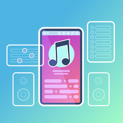 Poster - mobile music player application interface audio sound