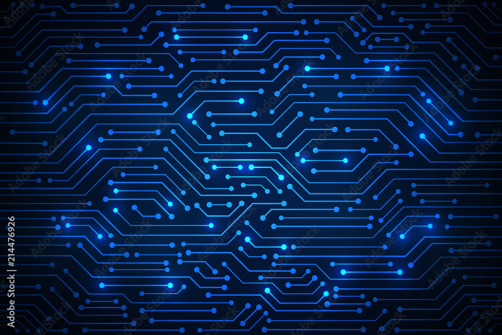 Abstract Technology Background , blue circuit board pattern Stock ...