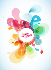 Wall Mural - abstract colored flower background with circles.