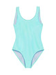 Pastel light blue one piece swimsuit isolated on white background