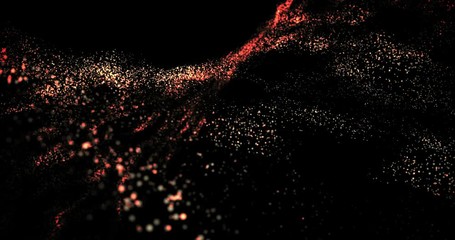 Wall Mural - Red and White Rotating Particle Background 4k Animation Video.