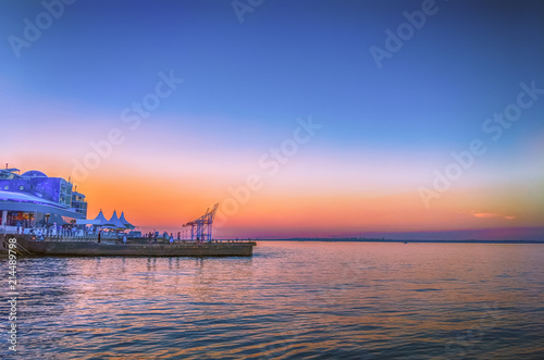 Photographie Seascape during the sunset in the Odesa of Ukraine