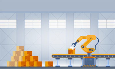 Poster - industry 4.0 smart factory concept. technology vector illustration
