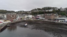 Aerial Of Oban Town And Bay In Scotland