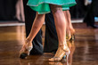 closeup of ballroom dancers legs