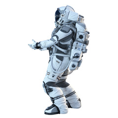 Wall Mural - Astronaut on white. Mixed media