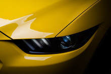 Car Detailing Series: Clean Headlight Of Yellow Sports Car
