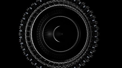 Poster - Animation of abstract technological circle. Futuristic technology concept. Futuristic space object
