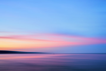Pink and blue sunset at Lake Superior Duluth