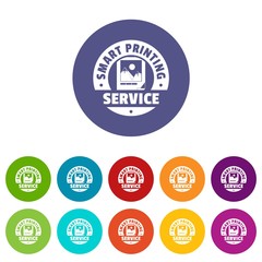 Poster - Smart printing service icons color set vector for any web design on white background