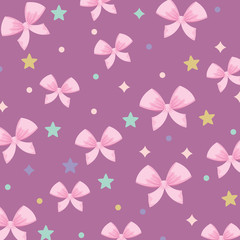 Wall Mural - stars and bows pattern