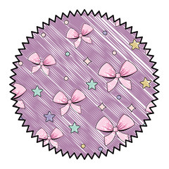 Sticker - stars and bows pattern