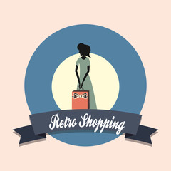 woman retro shopping