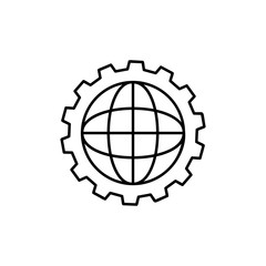 Aufkleber - world mechanism icon. Element of sturt up icon for mobile concept and web apps. Thin line world mechanism icon can be used for web and mobile