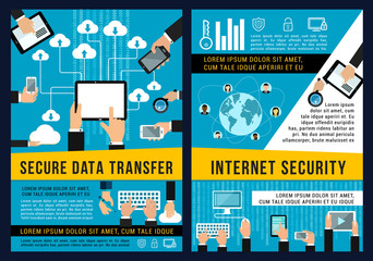 Poster - Data internet security technology vector posters