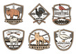 Vector icons for hunting club open season