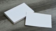 Blank Flash Index Note Cards On Dark Grey Wood Background