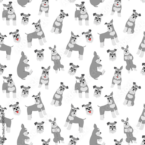 Plakat miniature schnauzer,seamless pattern
