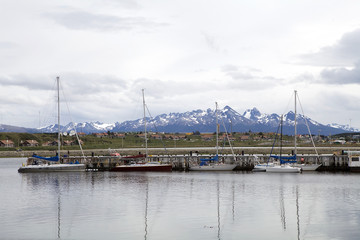  Sailboats at the port of Ushuaia, Argentina