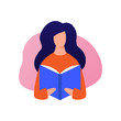Woman is reading a book vector illustration